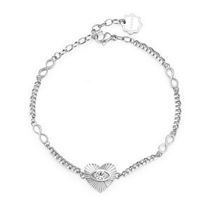 Brosway Italia Silver Heart Bracelet with Swarovski Crystal & Infinity loops